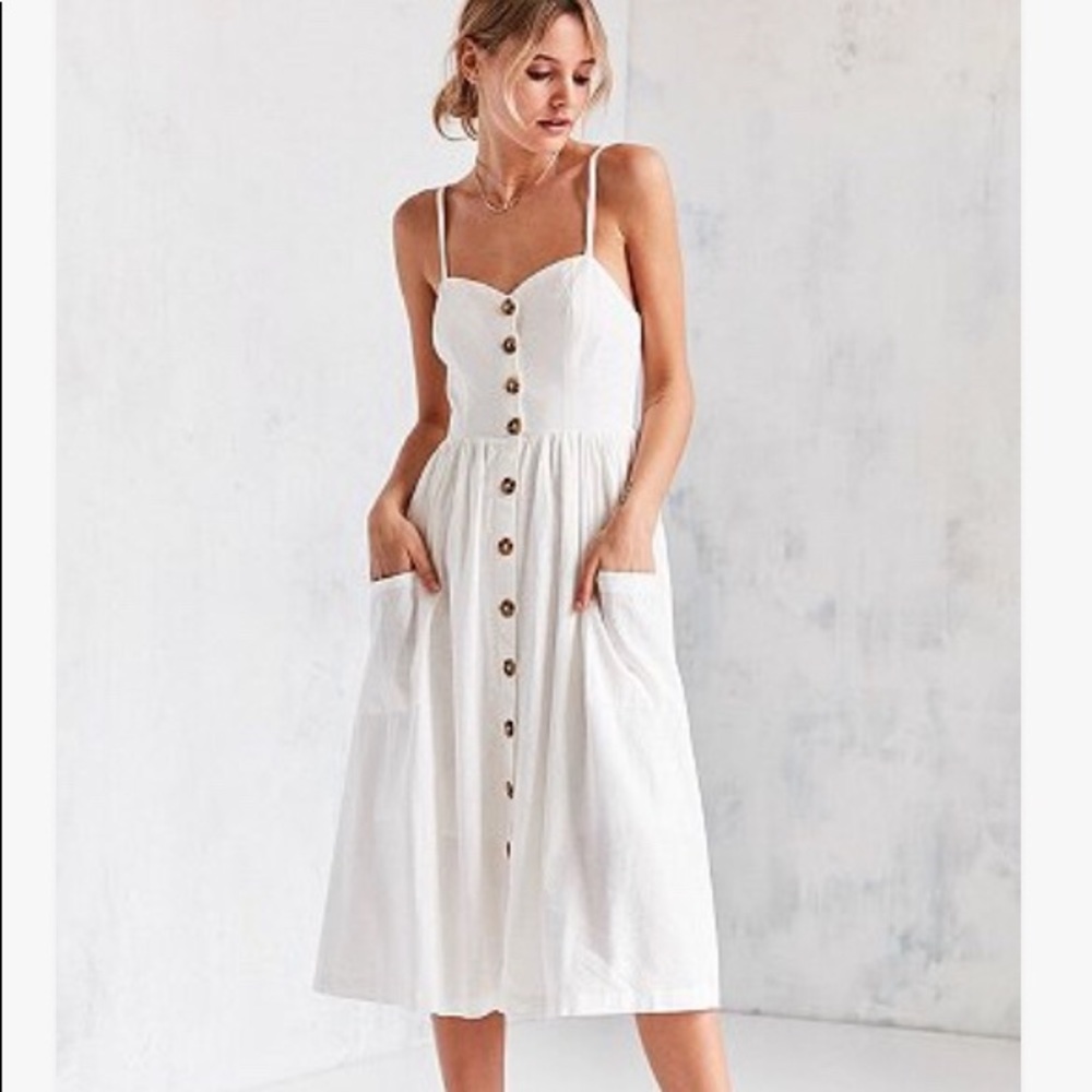 Urban Outfitters Emilia Linen Midi Dress